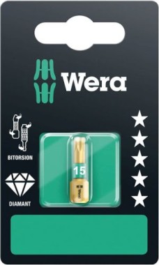 Wera 867/1 BDC Torx Bits SB, TX 15 x 25 mm, 05134375001