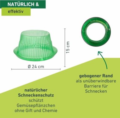 Windhager Schneckenabwehr, Pflanzenschutz vor Frost Hagel Sonne Schnecken Vögel, 6 Stück, 02435