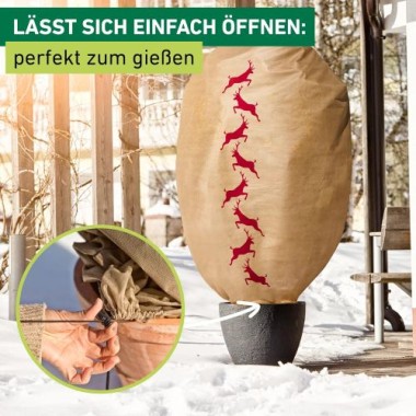 Windhager Winter-Deko-Vlieshaube Protect, Kälteschutz, 1,4 x 2m, Beige, 06886