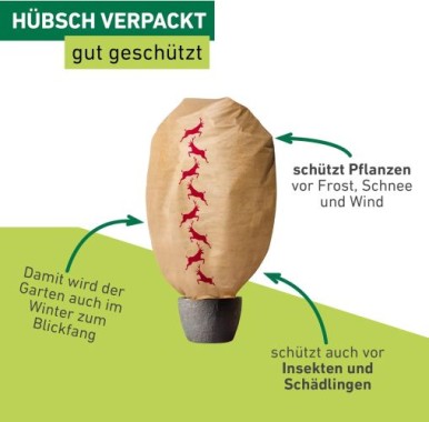 Windhager Winter-Deko-Vlieshaube Protect, Kälteschutz, 1,4 x 2m, Beige, 06886