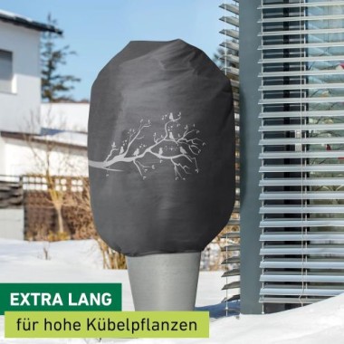 Windhager Winter-Deko-Vlieshaube Protect XXL, Kälteschutz, 1,4 x 2 m, anthrazit, 07399