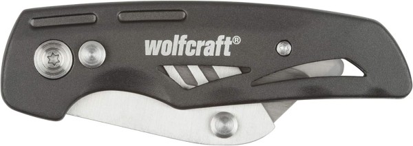 wolfcraft Freizeitmesser mit klappbarer Trapezklinge, 4104000