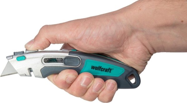 wolfcraft Profi-Dual-Sicherheitsmesser mit Trapezklinge, 4106000