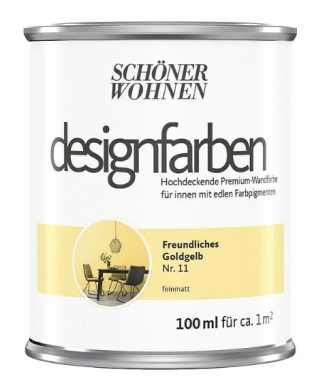 Schöner Wohnen Designfarbe Freundliches Goldgelb Nr.11, 100 ml, 949101001530