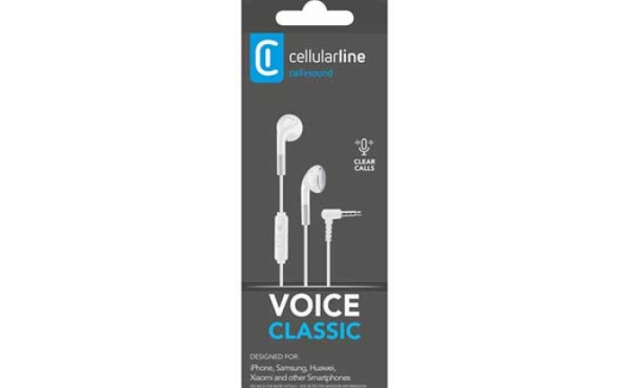 Cellularline Headset VOICE CLASSIC für 3,5mm Klinkenbuchse AUCLASSICW