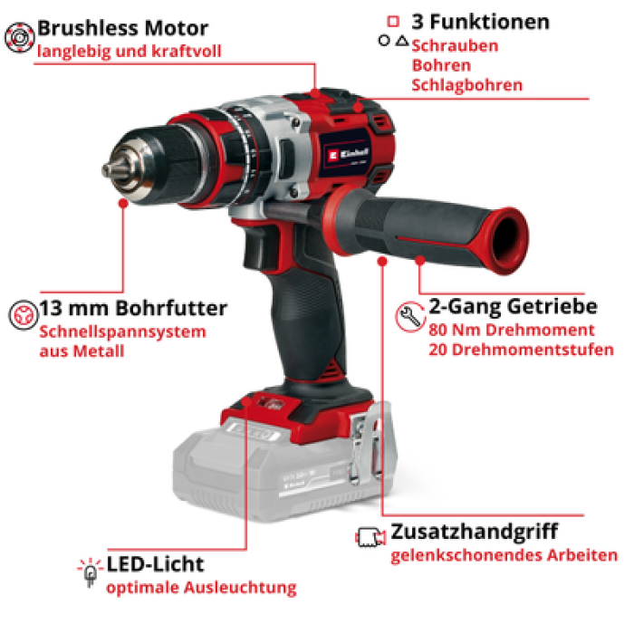 Einhell Akku-Schlagbohrschrauber TP-CD 18/80 Li-i BL - Solo 4514305