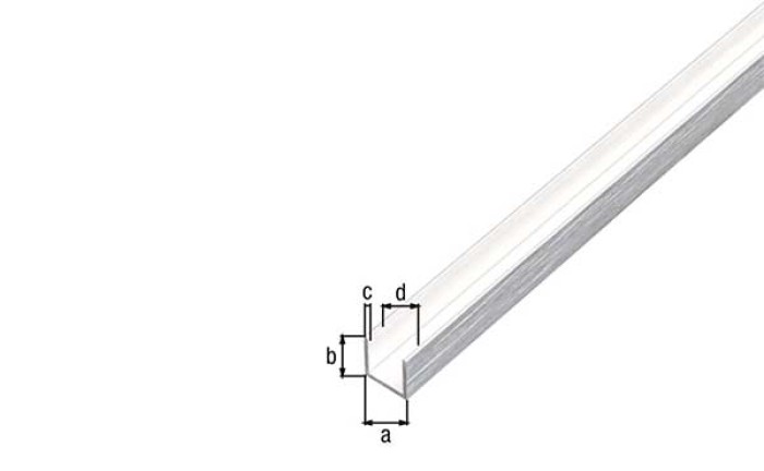 Alberts U-Profil,ALU,VA-Des.hl..15x10x15x1/1m 488963