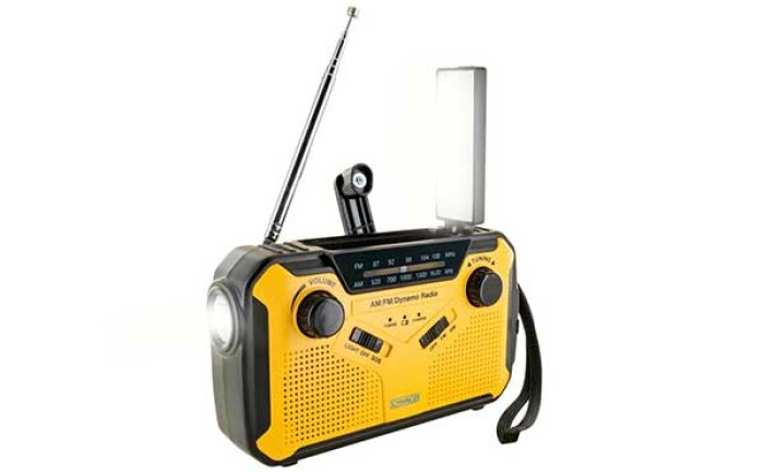 UKW-Solar-LED-Notfall-Radio schwarz/gelb RADK0001