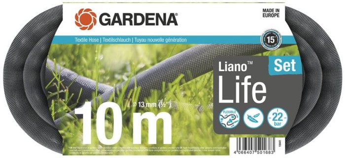 Gardena Textilschlauch Liano Life 10 m Set 18441-20