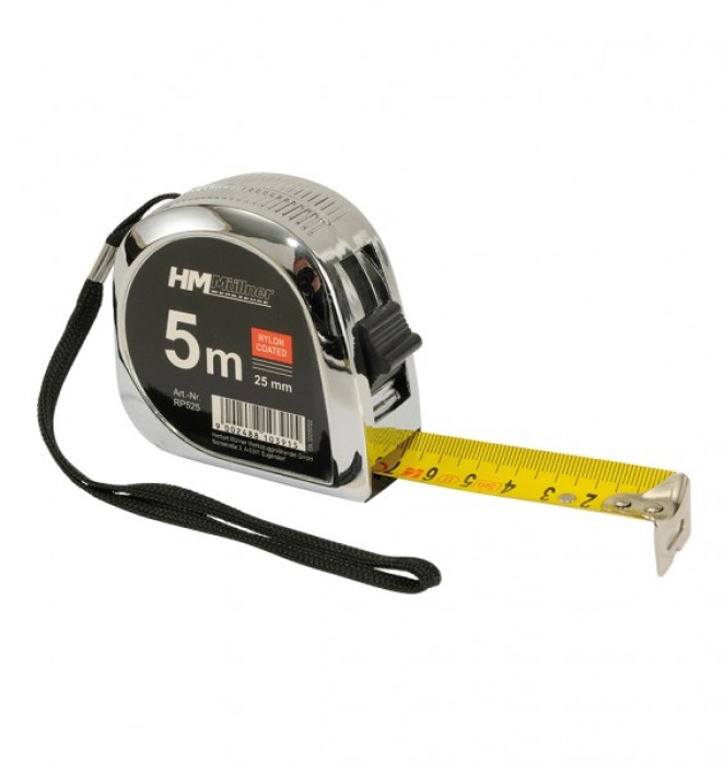 HM-Müllner Rollmeter Chrom, 25mm / 5m, RP525