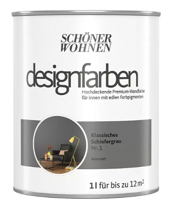 Schöner Wohnen Designfarbe Klassisches Schiefergrau Nr.1, 100 ml, 949101007584