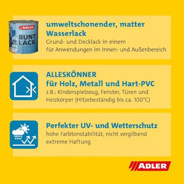 ADLER 5in1 Buntlack matt Enzianblau 125 ml, für Innen und Außen, 413200501018