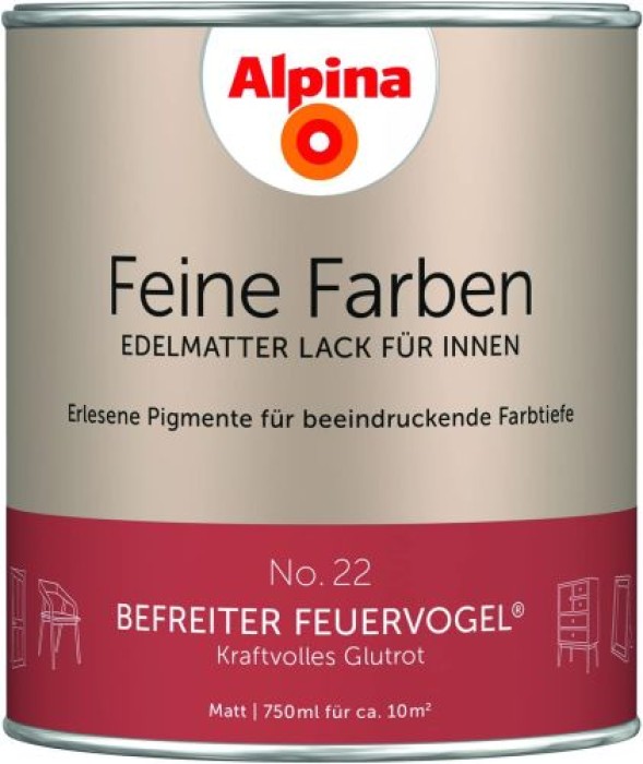 Alpina Feine Farben Lack, Befreiter Feuervogel, 750ml, 984109