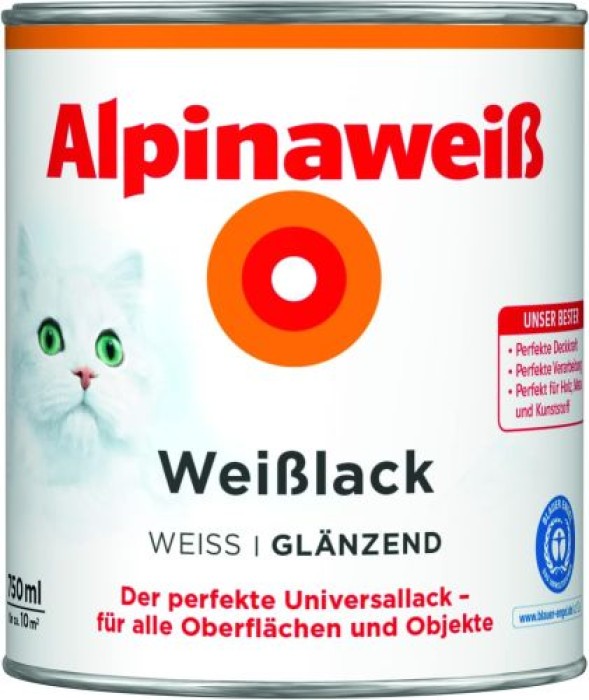 Alpinaweiß Weißlack glänzend, 750 ml, 891886