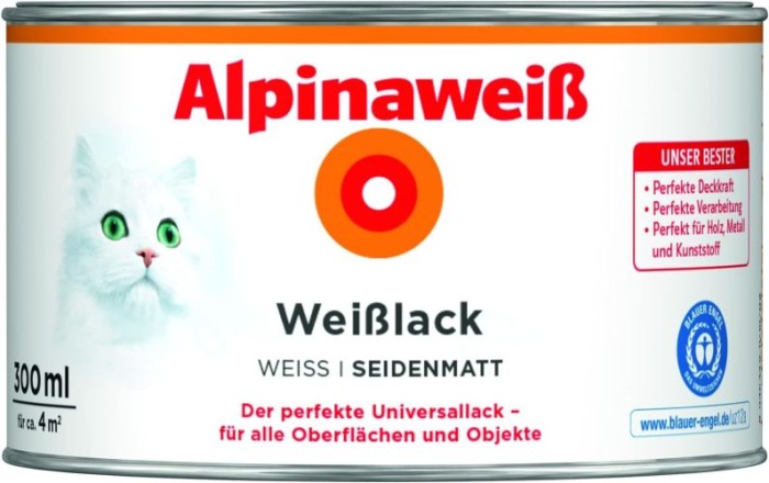 Alpinaweiß Weißlack seidenmatt 300 ml, 891870