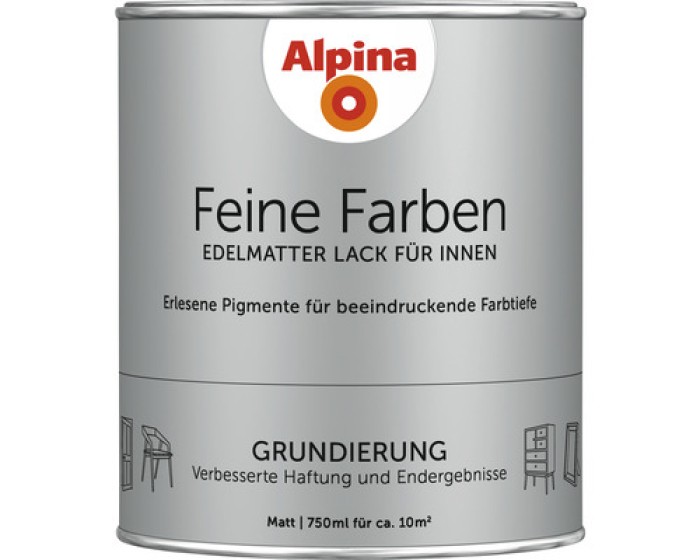 Alpina Feine Farben Lack Grundierung 750ml, weiß, 984118