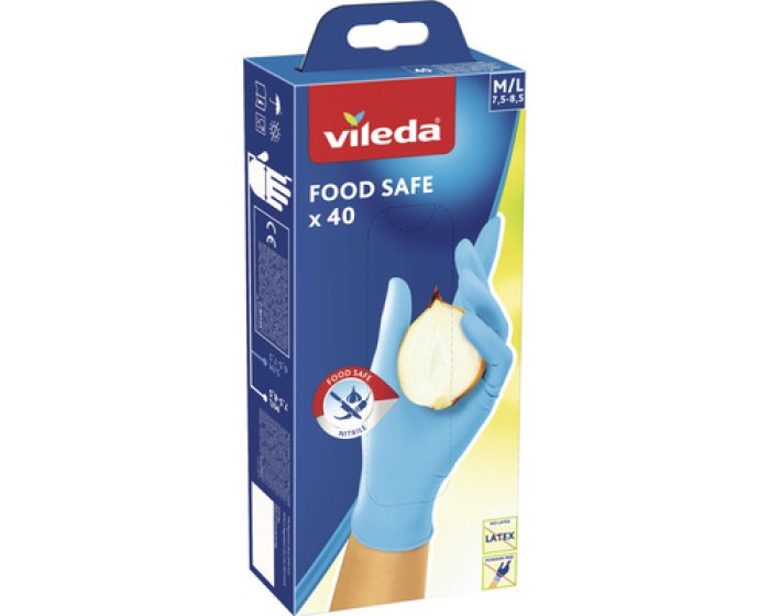 Vileda Food Safe Einweghandschuhe, 40er, mittel/gross, VIMULSENSI40GR