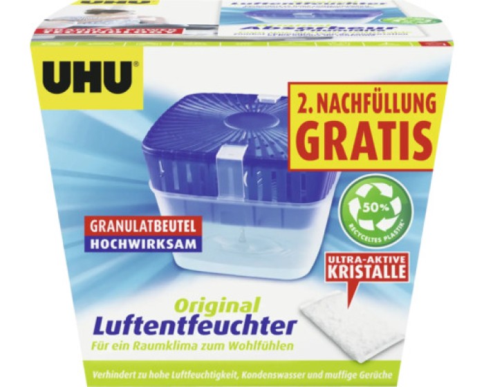 UHU Luftentfeuchter Original 450g + 2 Nachfüllungen gratis, 52160