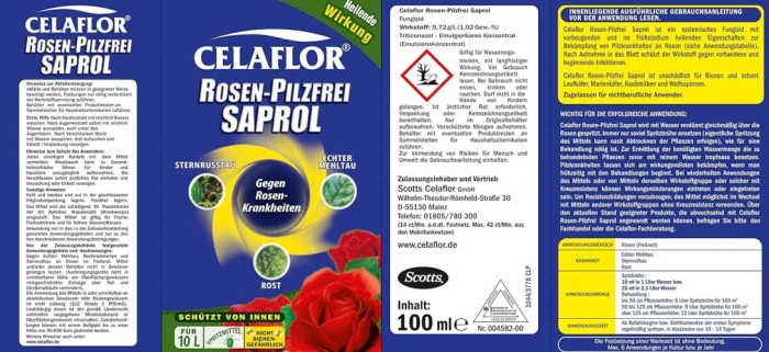 Celaflor Rosen-Pilzfrei Saprol, gegen Pilzkrankheiten, 100 ml, 3769, Pfl.Reg.Nr. 3113