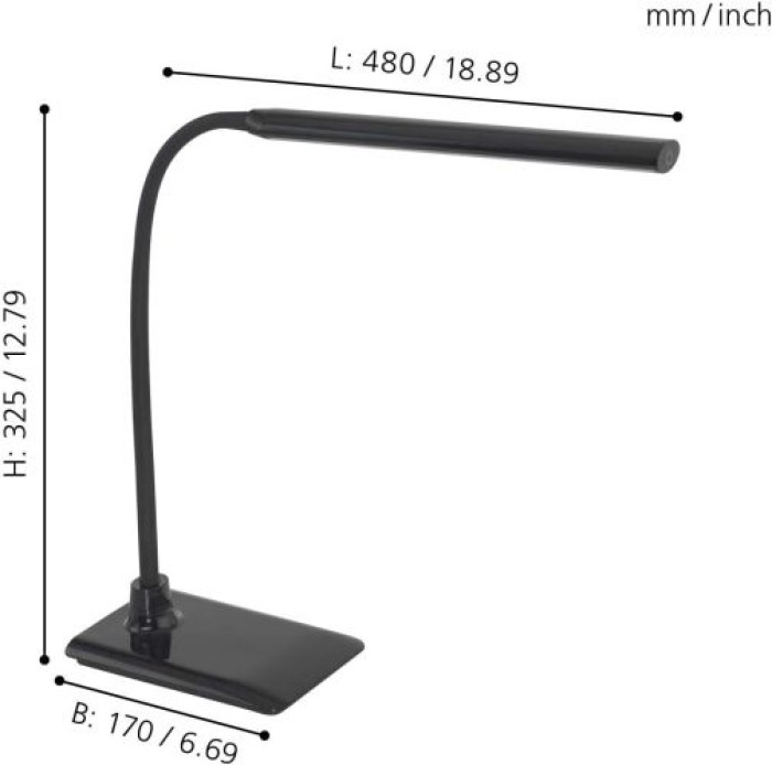 EGLO LED Tischlampe Laroa, Schwarz, 96438