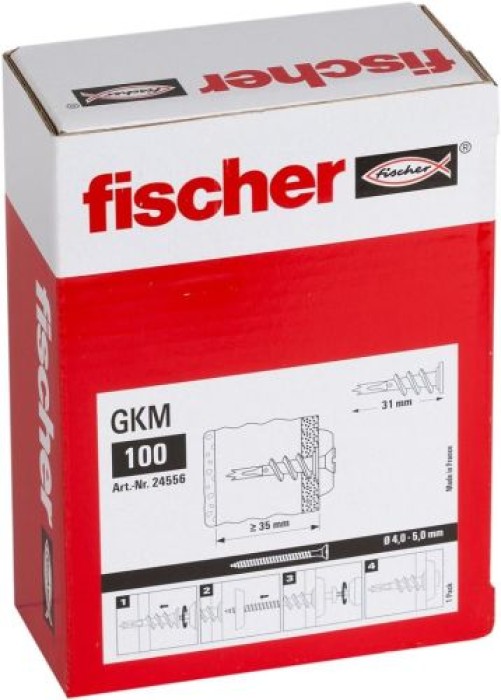 fischer Gipskartondübel Metall GKM, 100 Stück, 24556