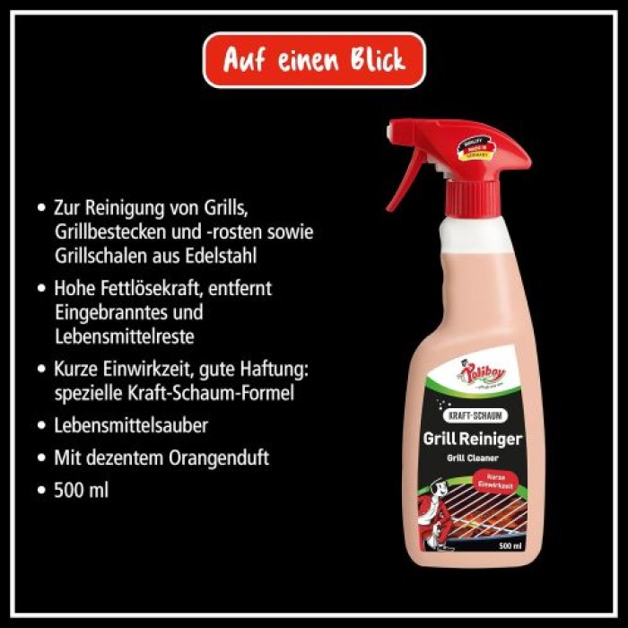 Grillreiniger Kraftschaum – Intensiver Fett- und Verkrustungsentferner 500 ml 8850001