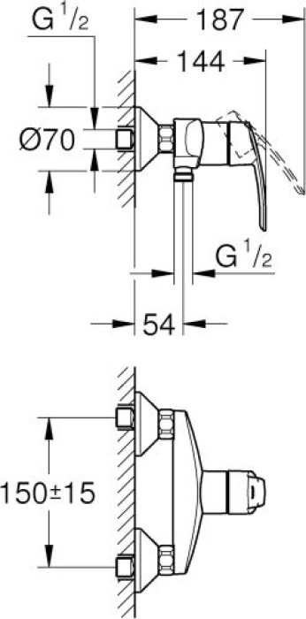 GROHE Start Einhand-Brausebatterie, 1/2, 32279001