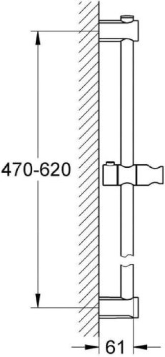 GROHE Vitalio Universal Brausestange, 600 mm, 27724000