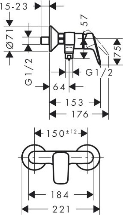 hansgrohe Logis Einhebel-Brausemischer Aufputz, 71600000