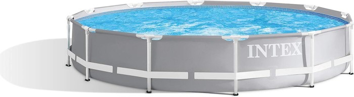 Intex Frame Pool Set Prism Rondo Ø 366 x 76 cm, Hellgrau, 126710NP