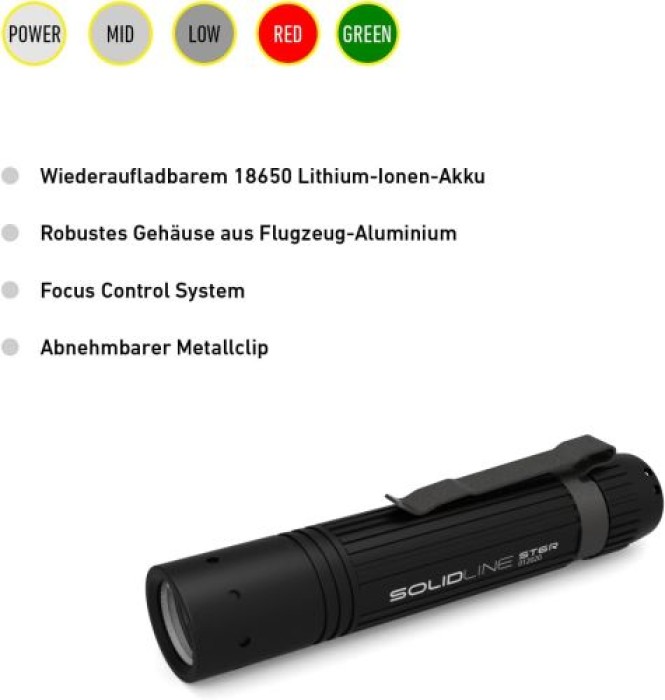 LedLenser Solidline Taschenlampe ST6R, 502212