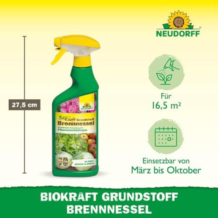 Neudorff BioKraft Grundstoff Brennnessel, Spray zur Abwehr von Schädlingen, 500 ml, 1997