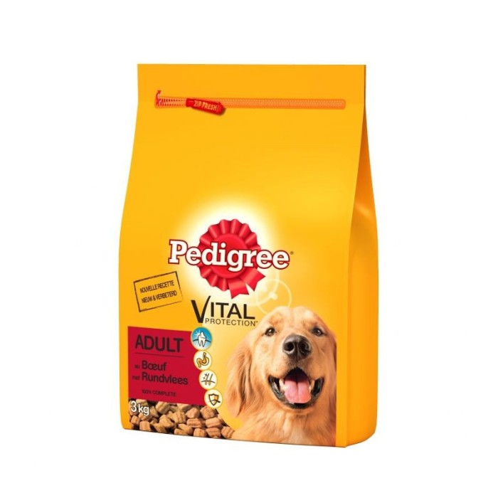 Pedigree Complete Adult Trockenfutter mit Rind und Gemüse, 3 kg, 422908-1