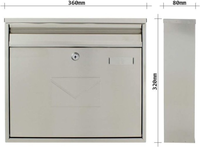 Rottner Edelstahl Briefkasten Teramo, T04780