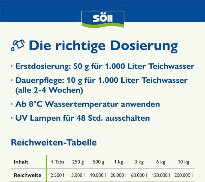 Söll Dr. Roth's Teichklar, 4 Tabs für 2.000 Liter, 80386