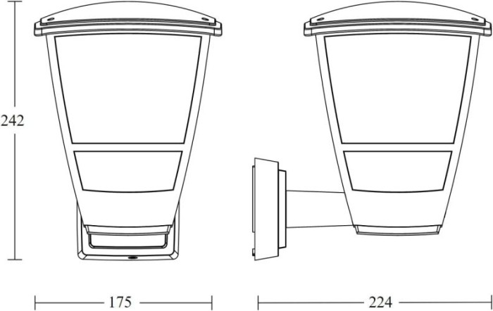 Steinel Außenwandleuchte L 10 Schwarz, E27, 074752