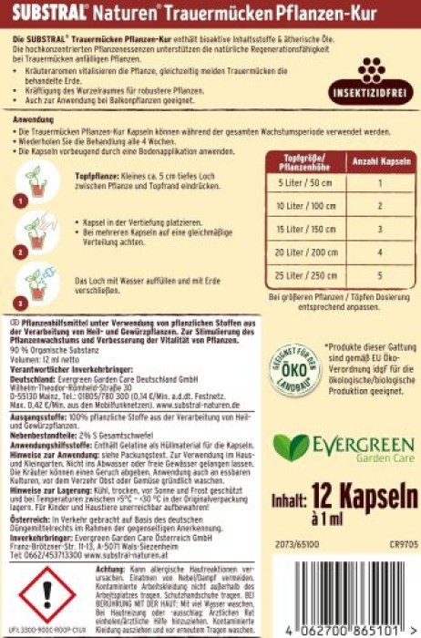 Substral Naturen Trauermückenfreie Pflanzen-Kur, 12 Stk., 65100