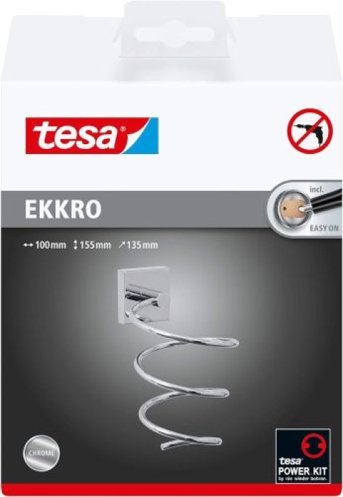 tesa EKKRO Föhnhalter verchromt, 40242-00000-00