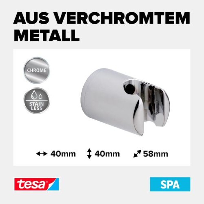 Tesa SPAA Duschkopfhalterung, verchromt, inkl. Klebelösung, 40343-00000-00