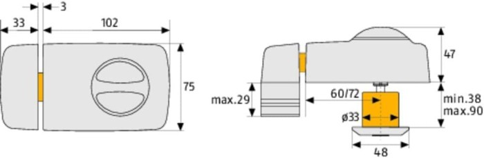 Türzusatzschloss Abus 7010 W weiß B/SB, 46873