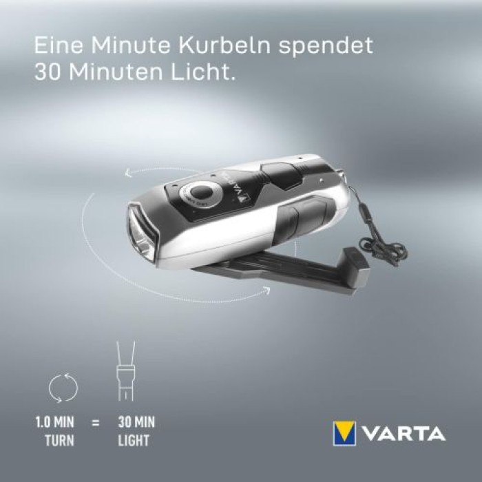 VARTA Handkurbel Dynamo Light wiederaufladbar, 17680101401