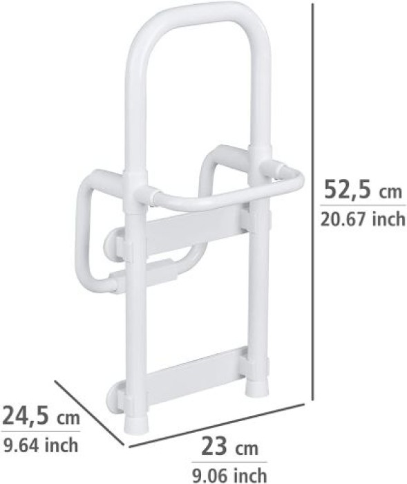 WENKO Secura Einstiegshilfe für die Badewanne, bis zu 150 kg, Aluminium, Weiß, 8110100