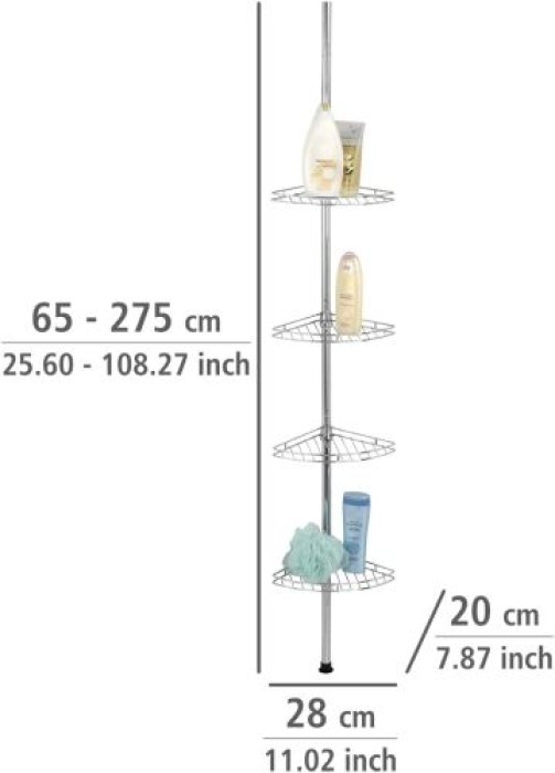 WENKO Teleskop-Duschecke Prea Edelstahl, Glänzend, 18596100