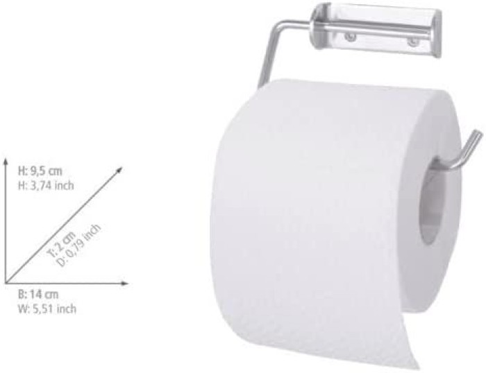 WENKO Toilettenpapierrollenhalter Simple - Stahl, 18266100