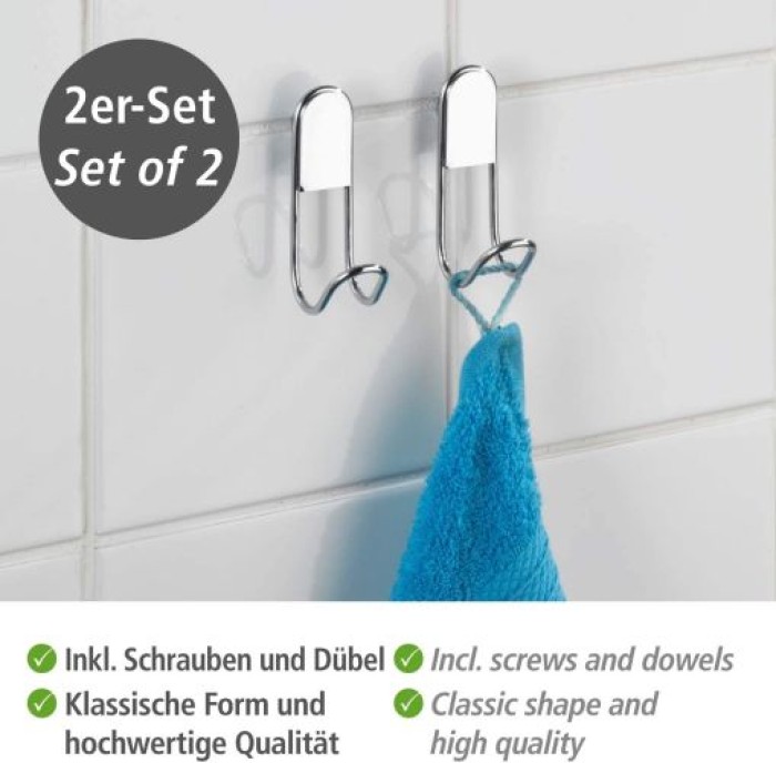 WENKO Wandhaken Classic 2er Set, 20642100