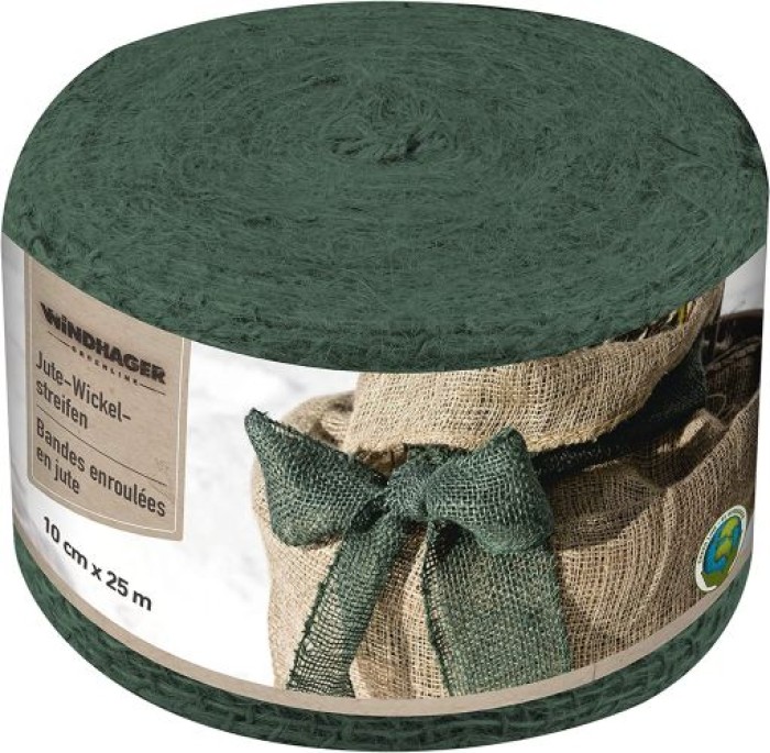 Windhager Jute-Wickelstreifend, 10 cm x 25 m, moosgrün 05851