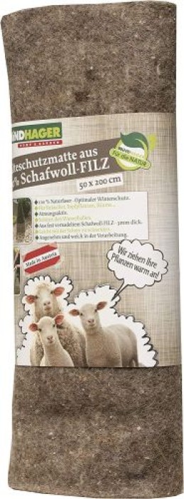 Windhager Schafwoll-Filzmatte, Kälteschutzmatte Filzabdeckung, Frostschutz für Pflanzen 06038