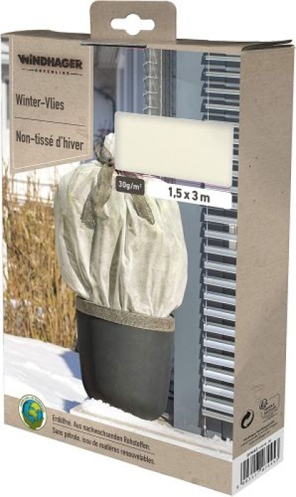 Windhager Winter-Vlies ÖKO PROTECT, Thermovlies, Gartenvlies, Frostschutz und Kälteschutz für Bäume und Pflanzen, Winterschutzhaube, 30g/m², 1,5 x 3m, 07445 1,5 x 3 m 07445