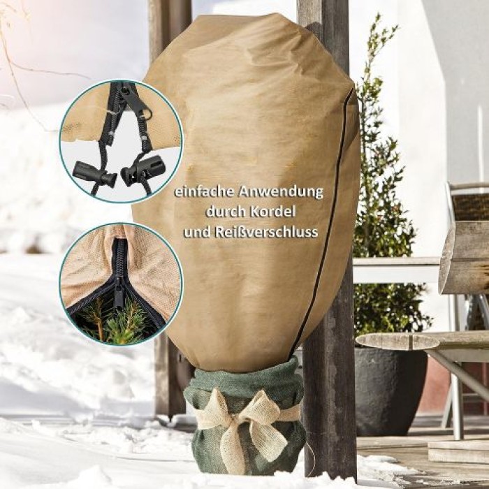 Windhager Winter-Vlieshaube Protect, Kälteschutz, 1,4 x 2 m, Beige, 06834