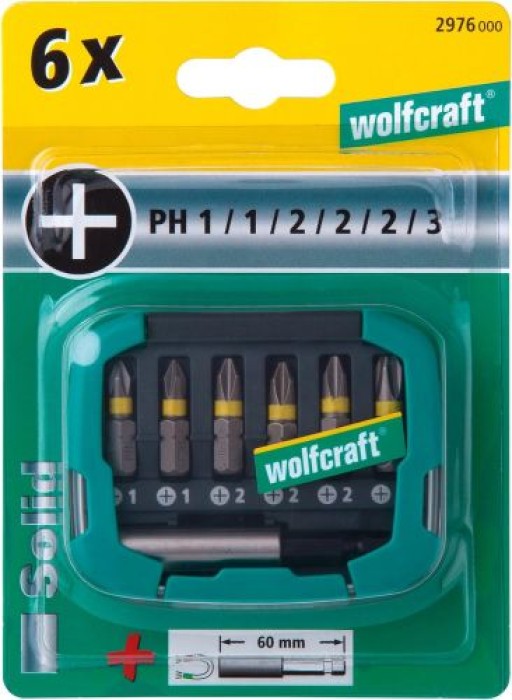 wolfcraft Bit-Box Kreuzschlitz (PH 1-3), 7-tlg. 2976000